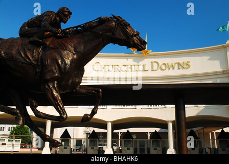 Statue of Barbaro outside Churchill Downs, Louisville, KY Stock Photo