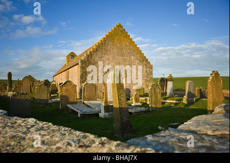 St. Mary's church and cemetery, Burwick, South Ronaldsay, Orkney, Scotland Stock Photo