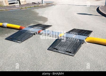 Hose ramps over high volume pump hose at fire Stock Photo - Alamy