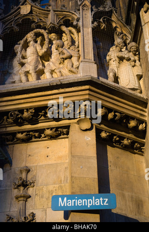 Marienplatz central Munich Bavaria Germany Europe Stock Photo