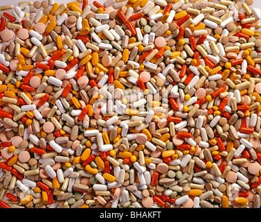 Abundance of medicines, more pills than one can take Stock Photo