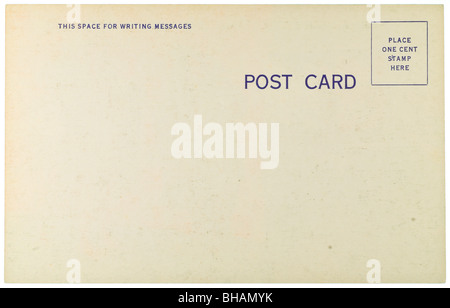 Blank vintage postcard from early-to-mid-1900s with copyspace Stock Photo