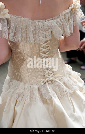 Back view of brides wedding dress Stock Photo