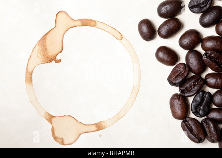 coffee beans on a parchment paper background Stock Photo