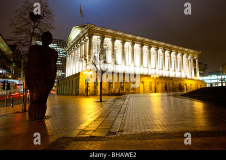 The Town Hall and Iron Man Statue in Birmingham City Centre, Victoria Square, Birmingham Stock Photo