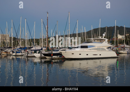 Yachts and Sailboats in La Cruz de Huanacaxtle Marina. Stock Photo