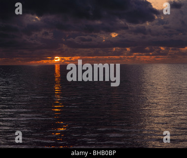 Sunset over the sea, Lancashire, England Stock Photo