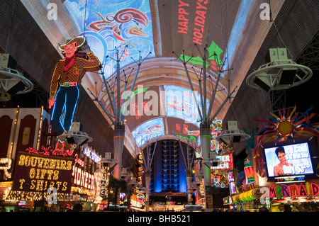 The Fremont Street Experience's pedestrian mall, Las Vegas, Nevada, USA Stock Photo