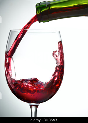 pouring red wine Stock Photo