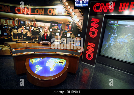 Inside CNN Studio Tour, CNN Headquarters, Atlanta, Georgia, USA Stock Photo