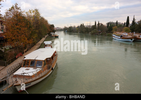 Tourist cruise boat on the Manavgat River Stock Photo