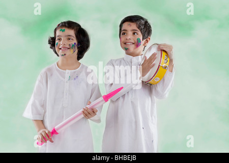 Kids enjoying themselves on holi Stock Photo