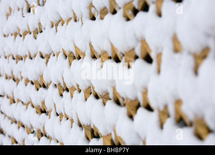 Snow scenes of the National Mall. World War Two Memorial.  Stock Photo