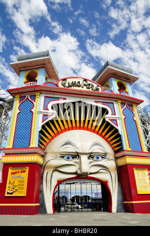 The Colourful Entrance to Luna Park, Melbourne, Australia Stock Photo