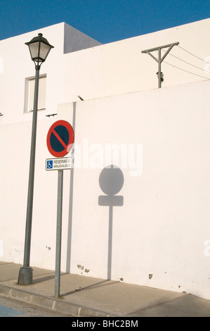 Spain. Parking spaces for disabled  people in historic town of Vejer de la Frontera, near Trafalgar,Costa de la Luz, Andalucia Stock Photo