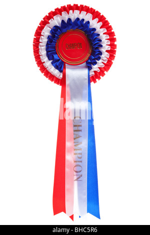 Rosette with the word Champion isolated on a white background Stock Photo