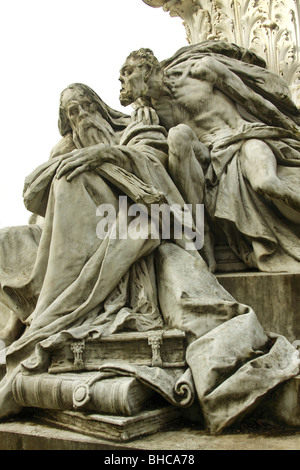 Mephistopheles tempting Doctor Faust. Detail of the Monument to Goethe in Villa Borghese, Rome. Stock Photo