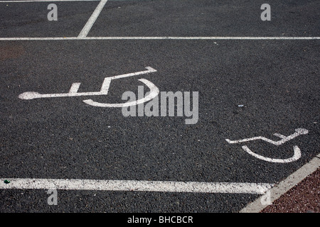 handicapped parking spot Stock Photo