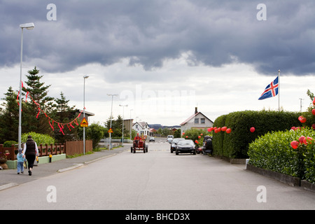 FamilyDay which is celebrated in Vogar in Vatnsleysustrond, Iceland. Stock Photo