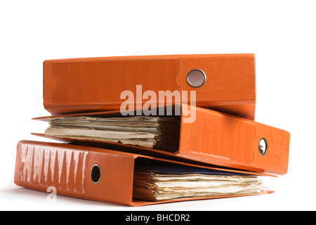 Three Ring Binders against White Background Stock Photo