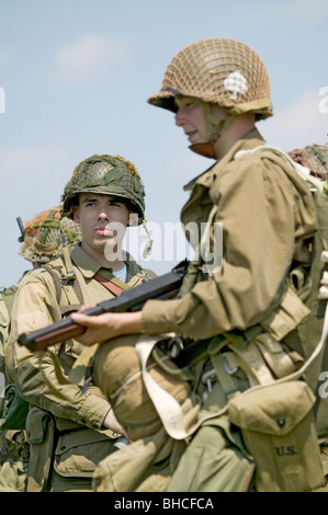 Portrait of GI Joe American Infantryman, Mid-Atlantic Air Museum World War II Weekend and Reenactment in Reading, PA held June 1 Stock Photo