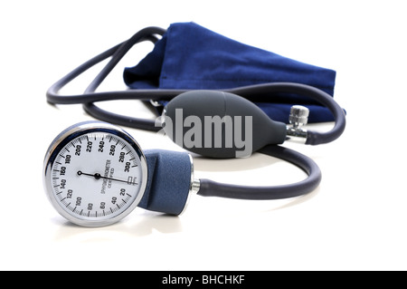 Blood Pressure devise with selective focus isolated over white background Stock Photo