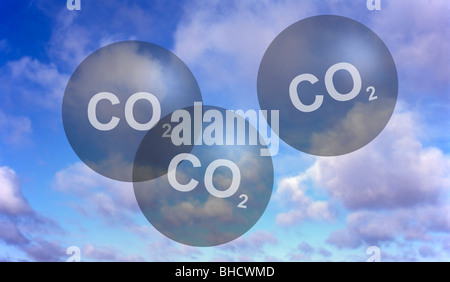 CO2 gas in the atmosphere. Stock Photo