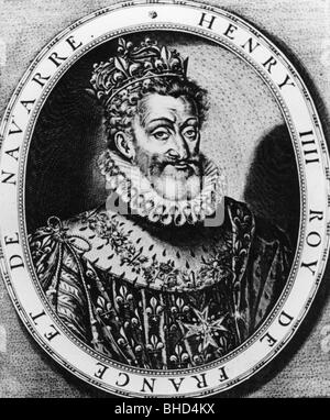 Henry IV, 13.12.1553 - 14.5.1610, King of France 27.2.1594 - 14.5.1610, portrait, copper engraving, circa 1600, , Artist's Copyright has not to be cleared Stock Photo
