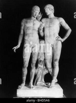 Hermes, Olympian god, and Apollo, Louvre, Paris, Stock Photo