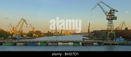 Gdansk Shipyard in a panorama Stock Photo