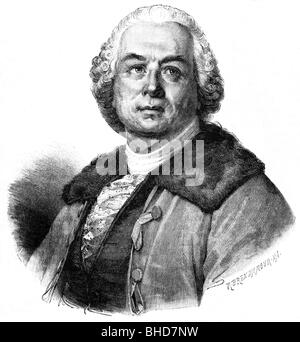Gluck, Christoph Willibald, 2.7.1714 - 15.11.1787, German musician (composer), portrait, wood engraving, 19th century, Stock Photo