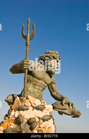 King Neptune statue, erected on the 3 mile Boardwalk of Resort Beach in Virgina Beach, Virginia Stock Photo