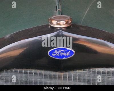 Front of Ford radiator of Model T sedan vintage classic historic antique auto car USA Stock Photo