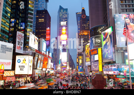 Times Square viewed at dusk Stock Photo