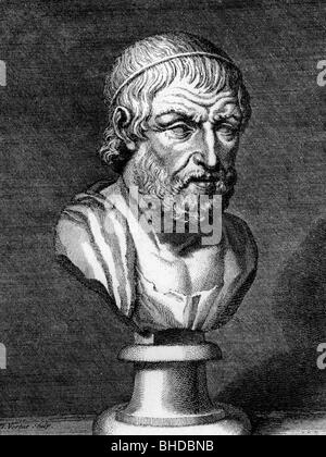 Homer, circa 8th century BC, Greek epic poet, after bust, Rome, copper engraving, 19th century, , Artist's Copyright has not to be cleared Stock Photo