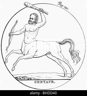 centaur, Greek mythical creature, engraving, circa 19th century, Stock Photo