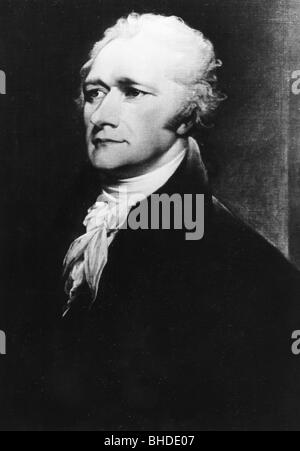 Hamilton, Alexander, 11.1.1755 - 12.7.1804, Canadian politician, jurist, officer, portrait, painting by John Trumbull, 18th century, White House, Washington, , Artist's Copyright has not to be cleared Stock Photo