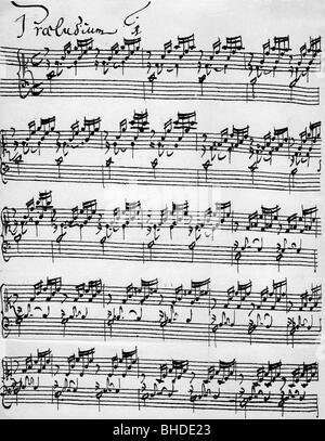 Bach, Johann Sebastian, 21.3.1685 - 28.7.1750, German composer, works, 'Das Wohltemperierte Klavier' (The Well-Tempered Clavier), prelude, 1722, Stock Photo