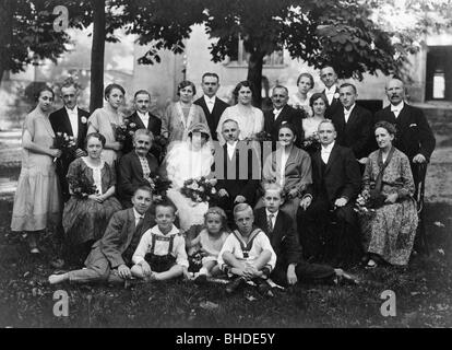 people, family, wedding, group picture of the family, Germany, circa 1910, Stock Photo