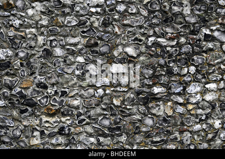 Flint stone wall Stock Photo