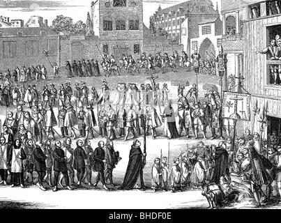 Auto de Fe in Spain from 18th century print Stock Photo - Alamy