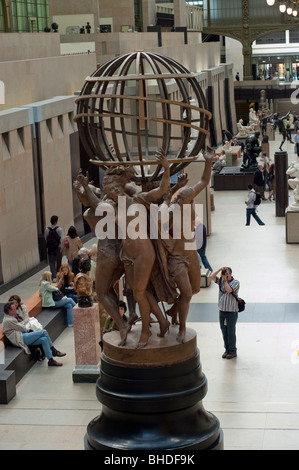 Paris, France, French Monuments, Art Museum, Musee d'Orsay, Overview, Main Hallway French Sculpture, Room Interior, high museum of art Stock Photo