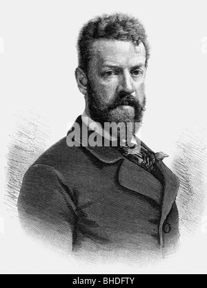 Kaulbach, Friedrich August von, 8.07.1822 - 6.08.1903, portrait, wood engraving, 1894, , Stock Photo