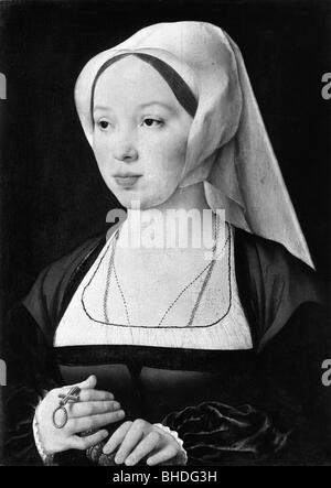 people, women, 16th - 18th century, portrait of a woman, painting by Joos van Cleve (1485 - 1540), 16th century, Renaissance, fashion, headscarf, kerchief, Dutch, fine arts, historic, historical, woman, women, female, people,
