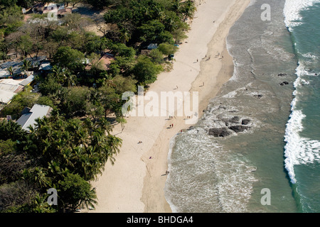 An aerial view of the beachfront of Tamarindo in Guanacaste, Costa Rica Stock Photo