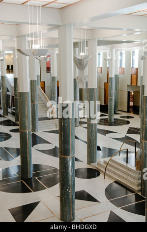 CANBERRA, Australia - Main entrance to Parliament House in Canberra, Australia, with patterns of Australian marble and granite. Stock Photo