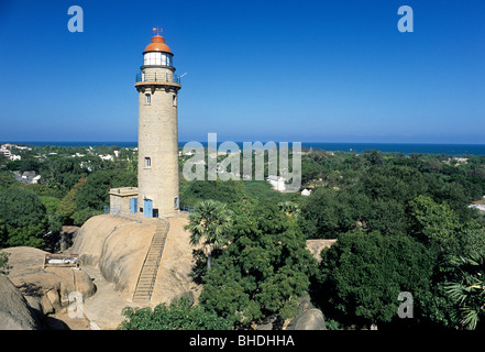 Lighthouse at Mahabalipuram near Chennai ,Tamil Nadu ,India Stock Photo