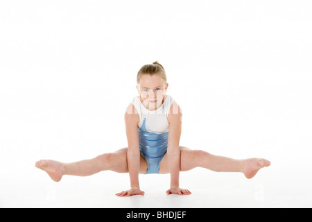 Studio Portrait Of Young Female Gymnast Stock Photo