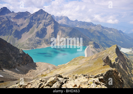 a reservoir of water in Kuhtai Stock Photo