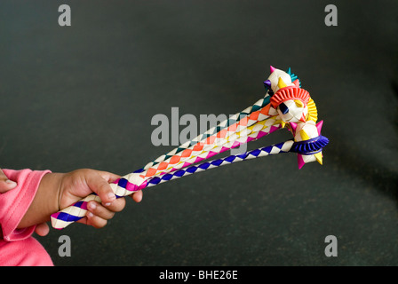 Palm leaf handicraft thing famous in Manappad near Tiruchendur ; Tamil Nadu ; India Stock Photo